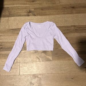 Garage Light Purple Long Sleeve Crop Top